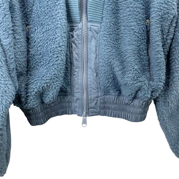 Free People Gear Up Sherpa teddy Jacket Size L blue - Picture 5 of 11